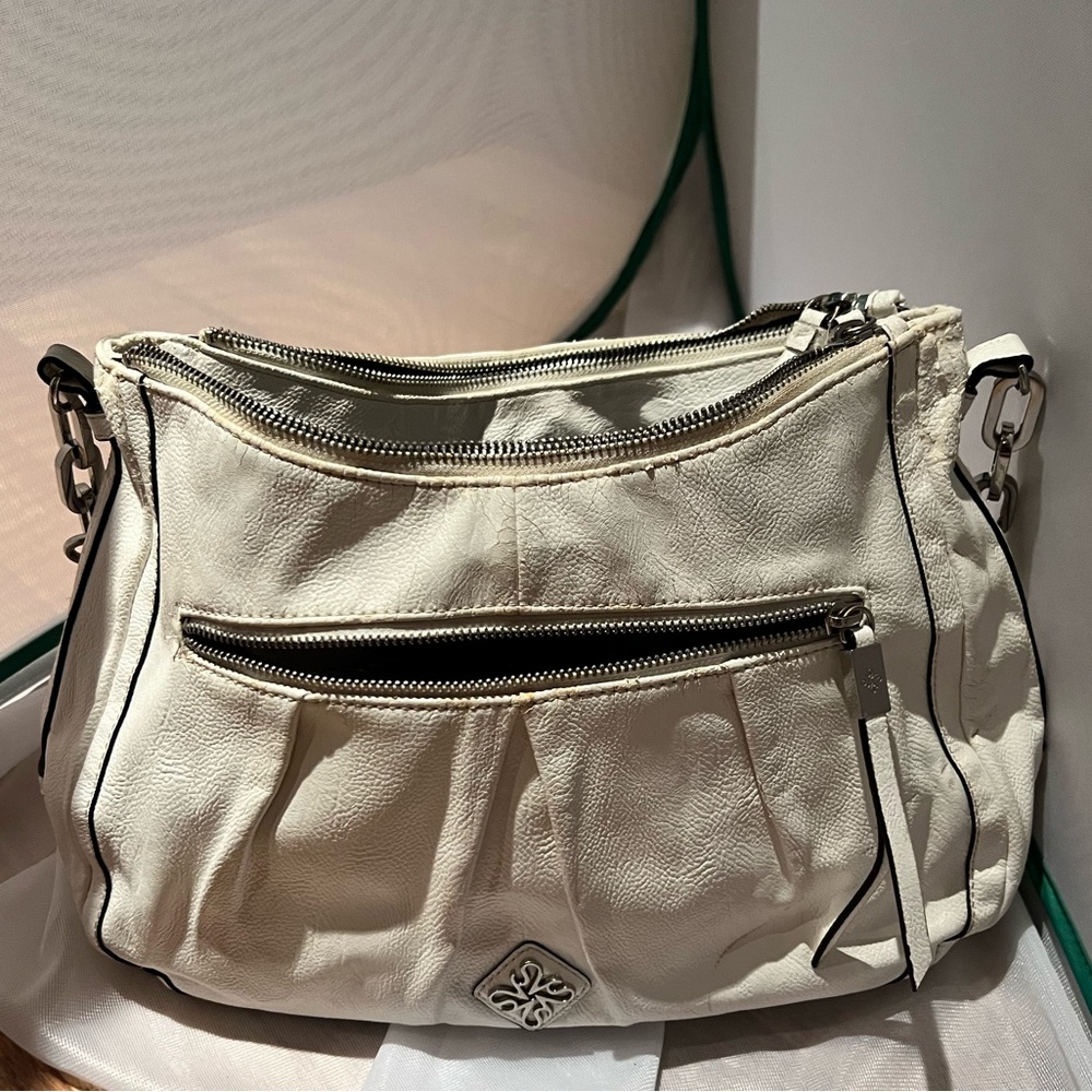 Simply Vera Vera Wang White Leather Hoboken Hobo Bag